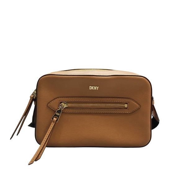 Dkny Handbags - DKNY Bryant Crossbody Camera Bag Womens Brown‎ Leather Elegant Zipper Closure